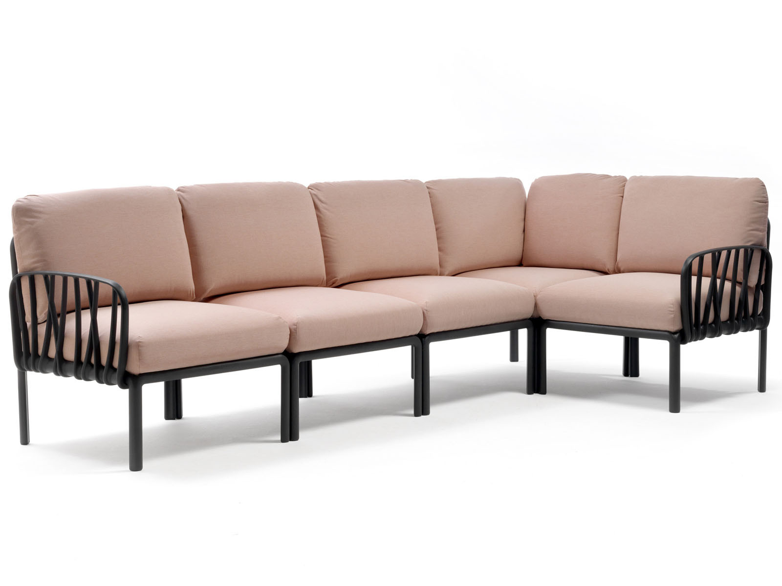 Sofa Nardi Komodo Antracite/Rosa - 5-modułowa/narożnik