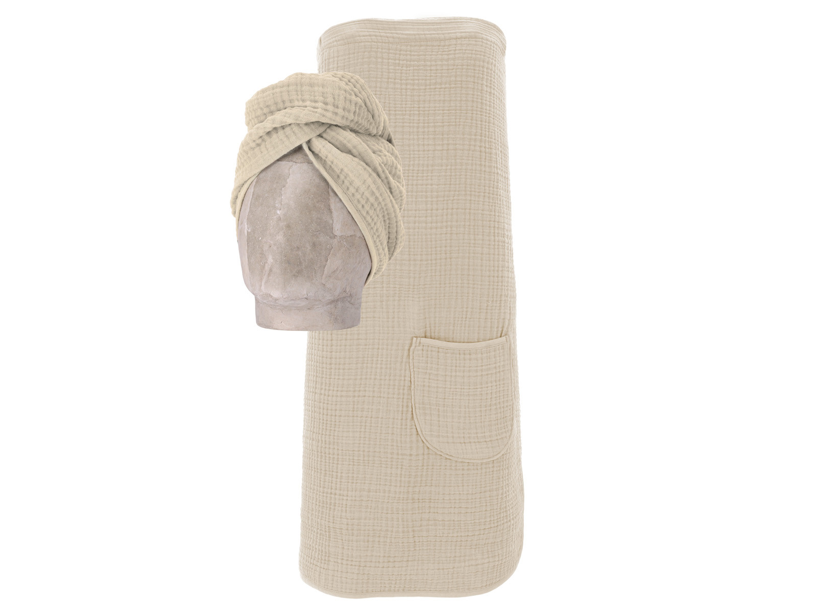 Ręcznik/Kilt damski z turbanem Vossen MyMoments Beige