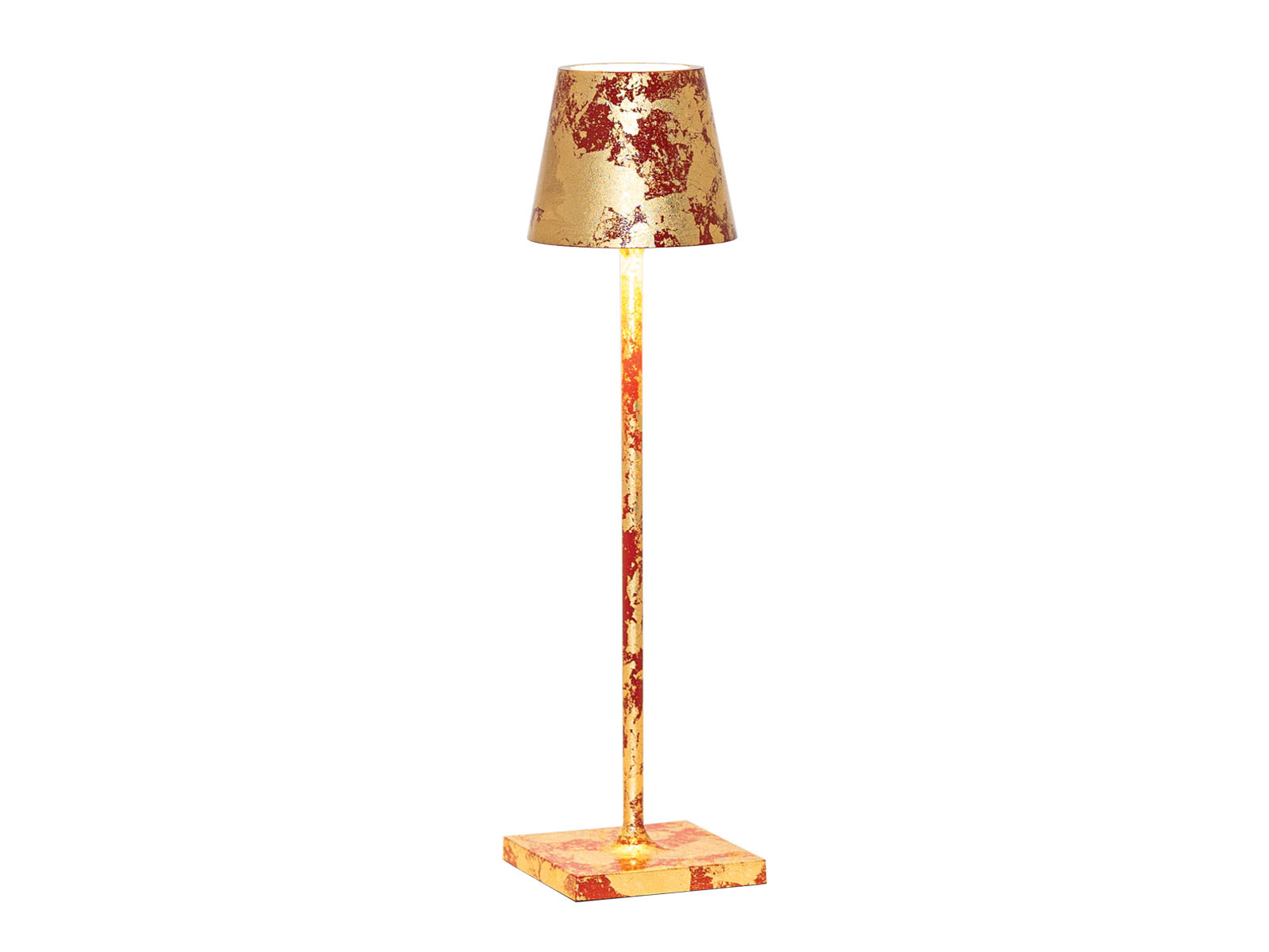 Lampa Zafferano Poldina LED Table 27 Craquele Gold/Red