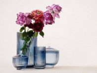 Wazon Lyngby Vase Glass Blue 31..