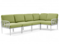 Sofa Nardi Komodo Bianco/Avocado - 5-modułowa/narożnik..