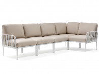 Sofa Nardi Komodo Bianco/Canvas - 5-modułowa/narożnik..