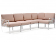 Sofa Nardi Komodo Bianco/Rosa - 5-modułowa/narożnik..