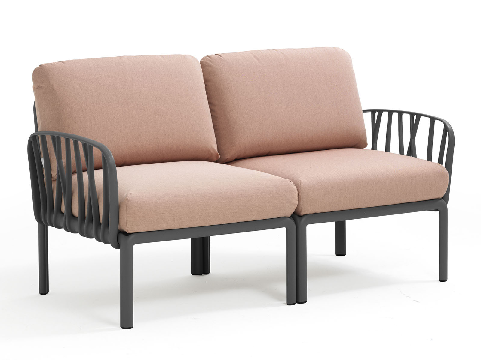 Sofa Nardi Komodo Antracite/Rosa - 2-osobowa