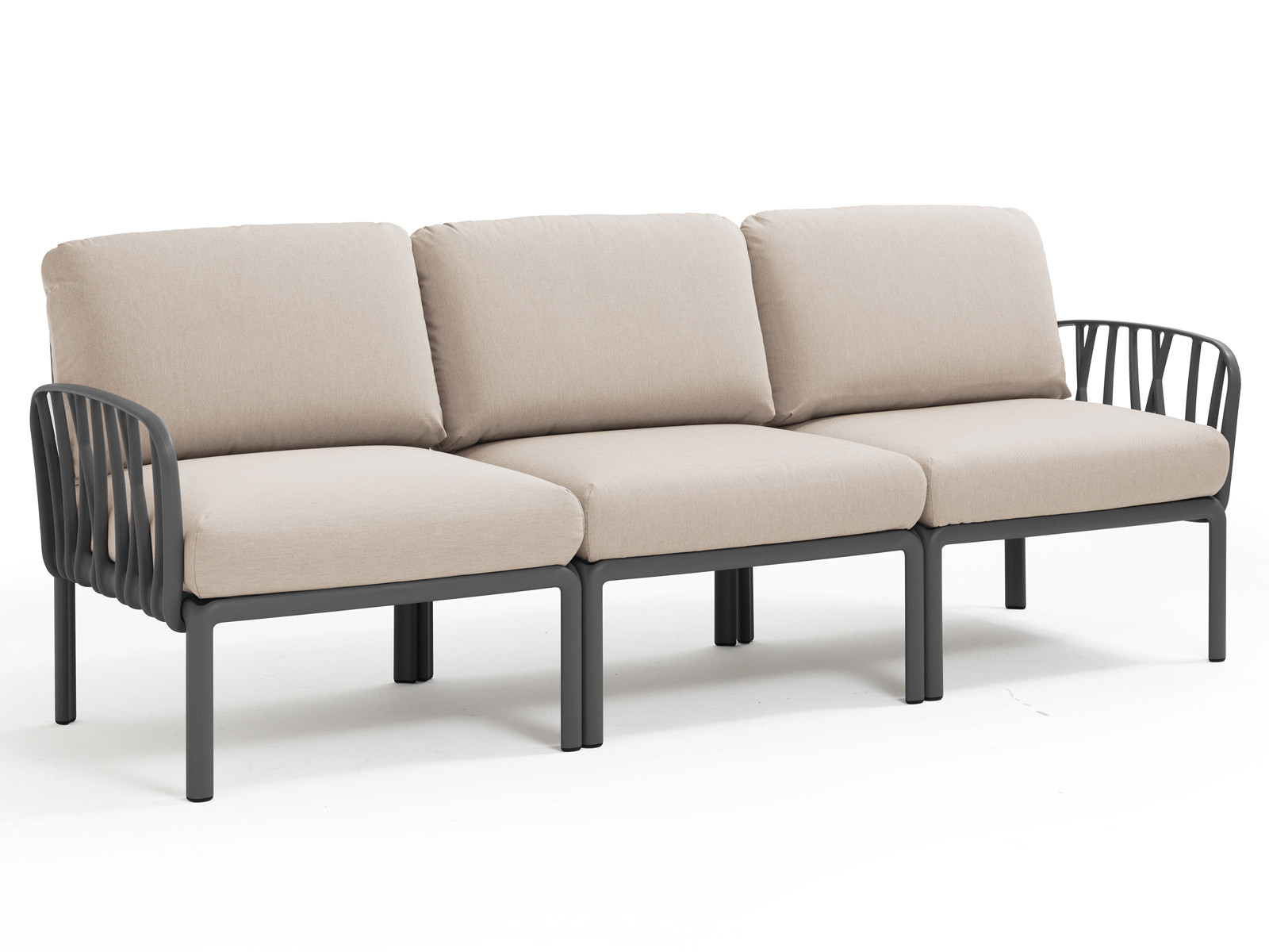 Sofa Nardi Komodo Antracite/Canvas - 3-osobowa