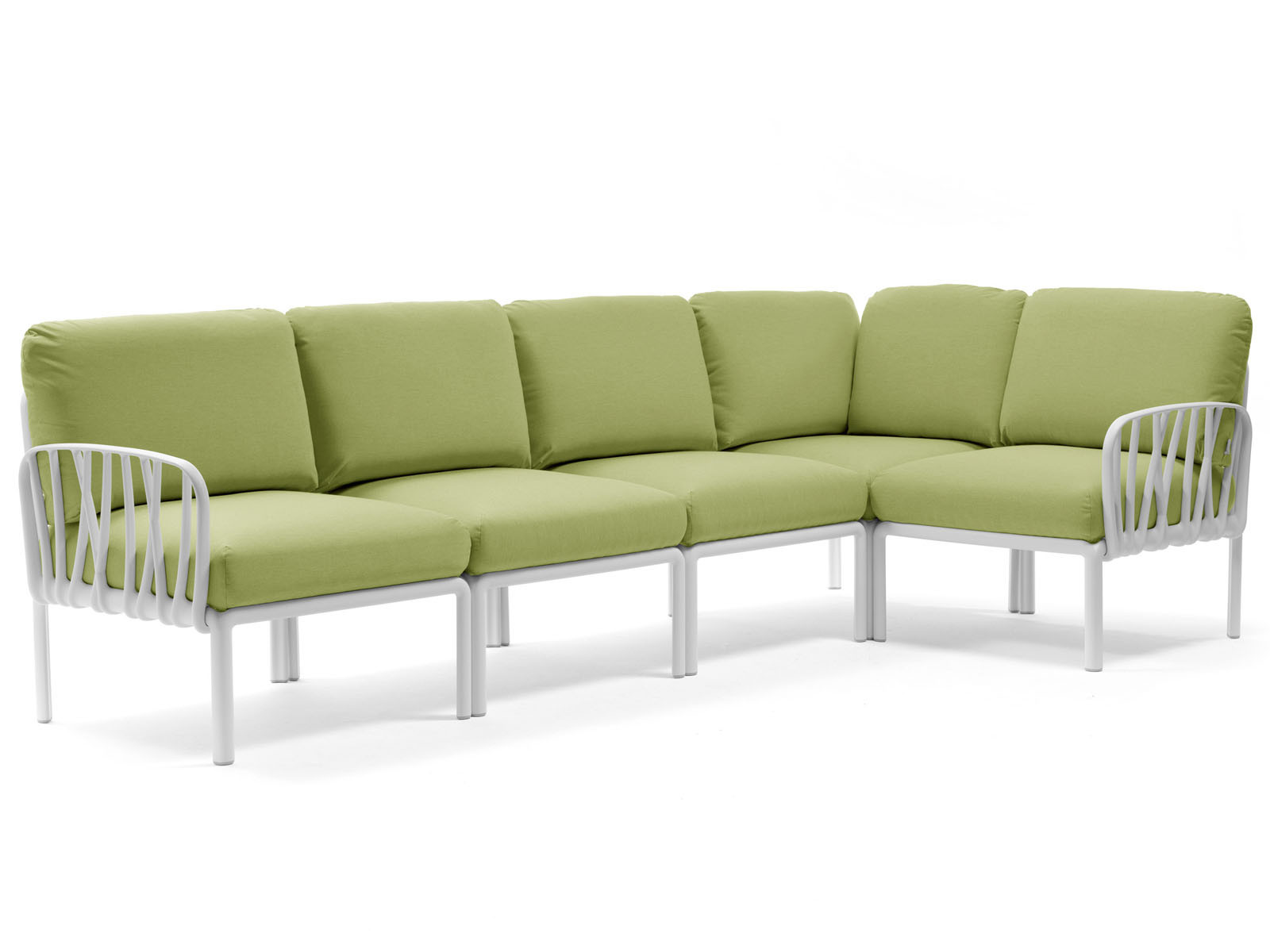 Sofa Nardi Komodo Bianco/Avocado - 5-modułowa/narożnik