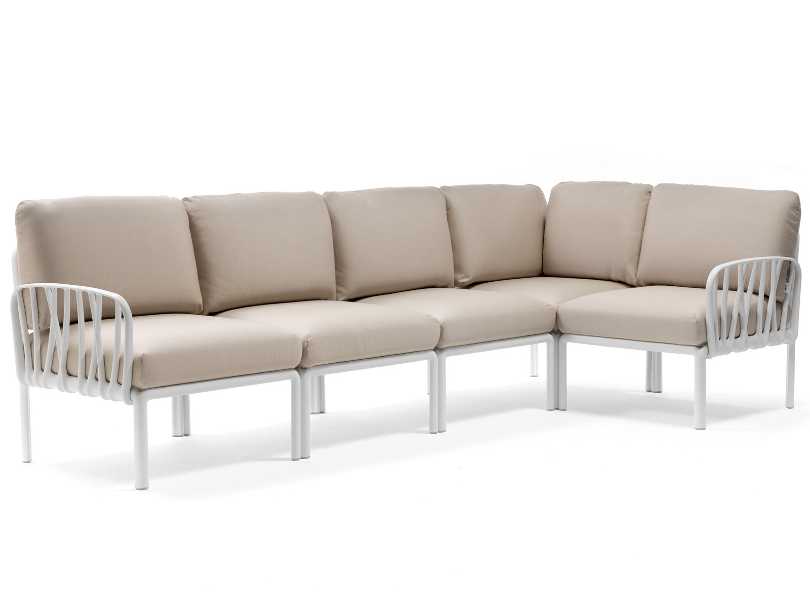 Sofa Nardi Komodo Bianco/Canvas - 5-modułowa/narożnik