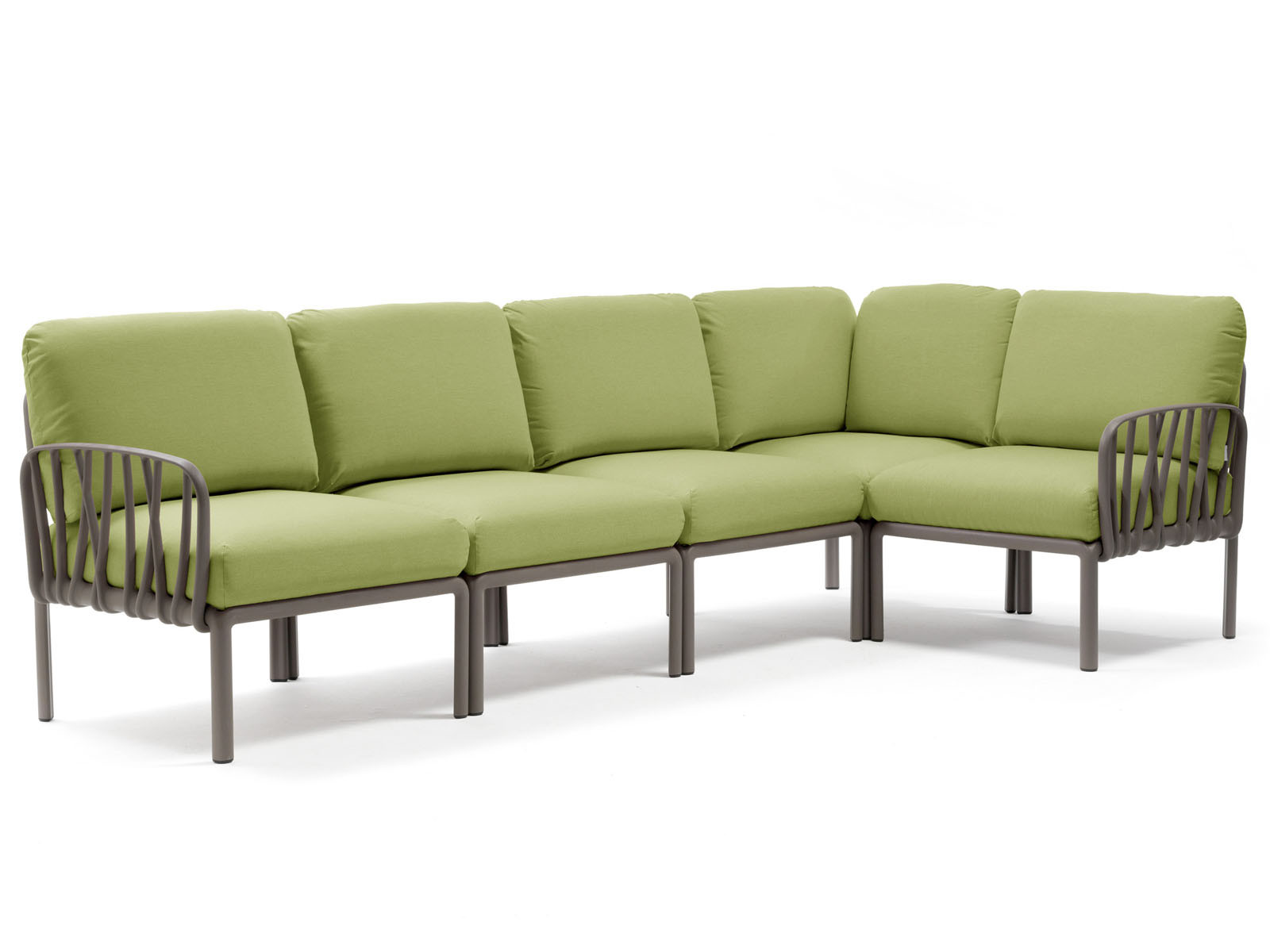 Sofa Nardi Komodo Taupe/Avocado - 5-modułowa/narożnik